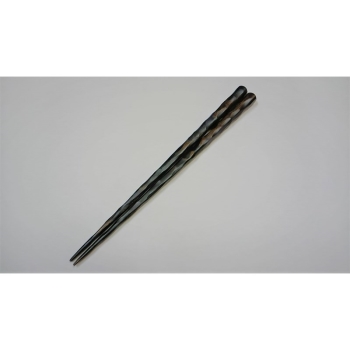 積層箸　太い刀彫り　黒