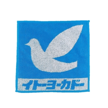 ハト柄　綿１００％　タオルハンカチ　約２５×２５ｃｍ