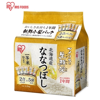 アイリス　生鮮米　北海道産ななつぼし　２合×５袋（１．５ｋｇ）
