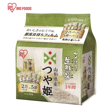 アイリス　生鮮米　山形県産つや姫　２合×５袋（１．５ｋｇ）