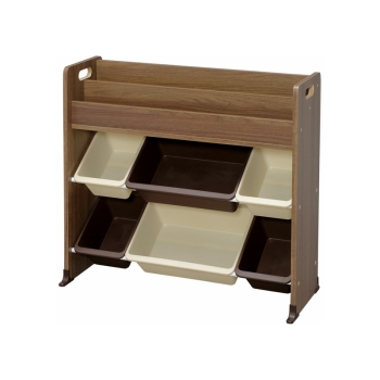 アイリスオーヤマ　絵本棚付トイハウスラック　ＥＴＨＲ－２６　ウォールナットブラウン