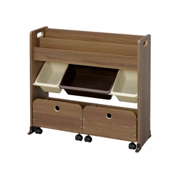 アイリスオーヤマ　収納カートトイハウスラック　ＳＴＨＲ－１３　ウォールナットブラウン