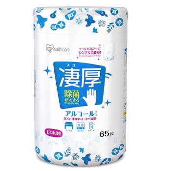 アイリス　ＷＴＢ－６５Ａ　凄厚・除菌ができるウェットティッシュ　６５枚