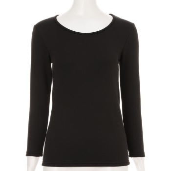 あったか厚地　裏ベロア８分袖シャツ