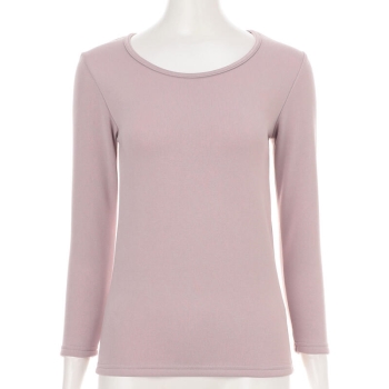 あったか厚地　裏ベロア８分袖シャツ