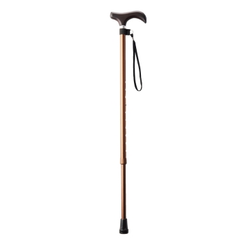 伸縮式杖　無地　茶