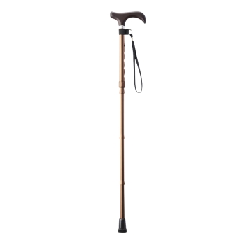 折り畳み杖　無地　茶