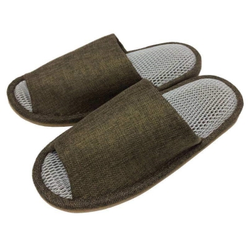 スリッパ リネン風Wメッシュ