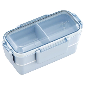 二段弁当箱　ディッシュアップ　ブルーＰＣＷ６００Ｓ