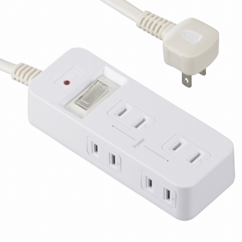 オーム電機 発煙ガードタップ 6口2m