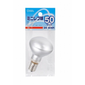 オーム電機　ミニレフ球　Ｅ１７　５０Ｗ　フロスト