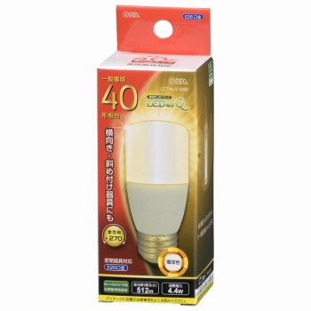 ＬＥＤ電球　Ｔ形　電球職　６０Ｗ相当　Ｅ２６　ＬＤＴ４Ｌ－Ｇ　ＩＧ９２