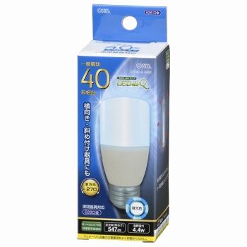 ＬＥＤ電球　Ｔ形　昼光色　６０Ｗ相当　Ｅ２６　ＬＤＴ４Ｄ－Ｇ　ＩＧ９２