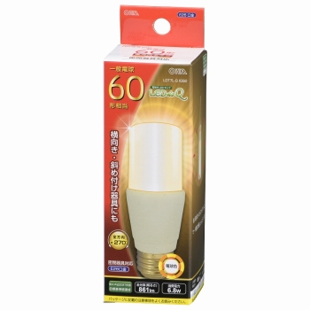 ＬＥＤ電球　Ｔ形　電球職　６０Ｗ相当　Ｅ２６　ＬＤＴ７Ｌ－Ｇ　ＩＧ９２