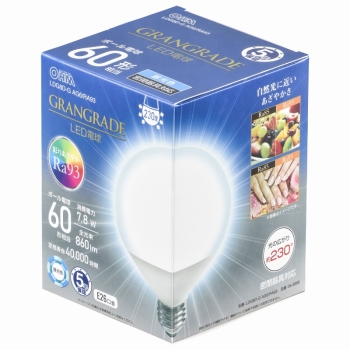 ＬＥＤ電球　ボール電球形　Ｅ２６　６０形相当　昼光色