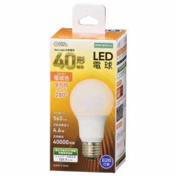 ＬＥＤ電球　Ｅ２６　４０形相当　全方向　電球色