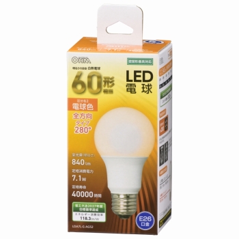 ＬＥＤ電球　Ｅ２６　６０形相当　全方向　電球色