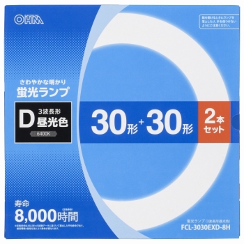 オーム電機　丸型蛍光灯　３０形２個入り