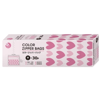 プラスプラス カラージッパーバッグ M 30P