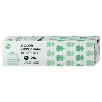 プラスプラス カラージッパーバッグ ML 20P