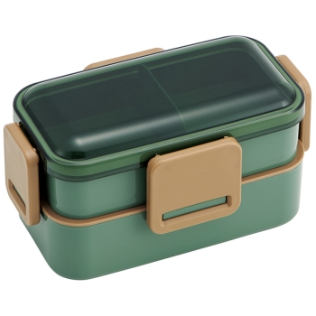 ふわっと二段弁当箱　ネイチャーカラー　グリーン