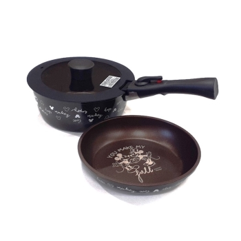 【在庫限り】ディズニー 取っ手が外せる鍋&フライパン4点セット