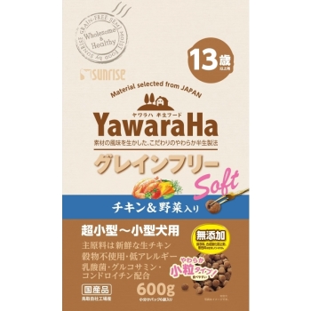 ヤワラハ グレインフリー ソフト チキン&野菜入り 13歳以上用600g