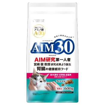 マルカン（サンライズ）　ＡＩＭ３０　室内避妊・去勢後成猫用　健康な尿路・毛玉ケア　フィッシュ６００ｇ