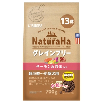ナチュラハ　グレインフリー　サーモン＆野菜入り　１３歳以上　小粒　７００ｇ