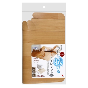 吸着拭けるフロアトイレマット　ウッド