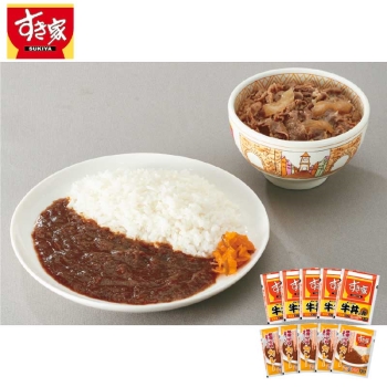 【お歳暮】すき家 牛丼の具5食・横濱カレー5食セット SG5C5