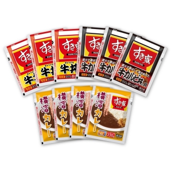 【お歳暮】すき家 牛丼の具・牛カルビ丼の具・横濱カレーセットSG3K3C4