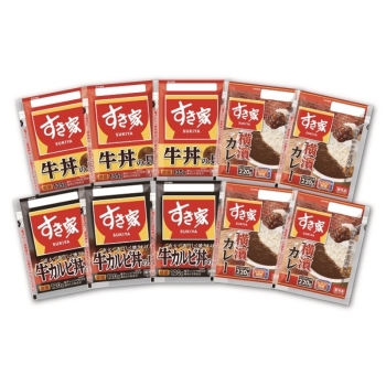 【お歳暮】すき家　牛丼の具３食・牛カルビ丼の具３食・横濱カレー ４ＳＧ３Ｋ３Ｃ４