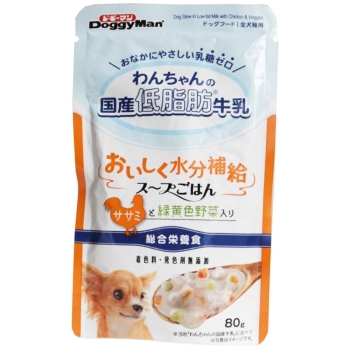 わんちゃんの国産低脂肪牛乳スープごはん　ササミと緑黄色野菜入り８０ｇ