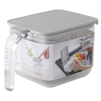 マーナ　調味料ポットワイド　グレー