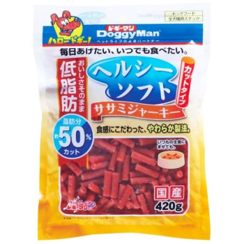 ■　ドギーマンハヤシ　ヘルシーソフトササミジャーキーカット　４２０ｇ