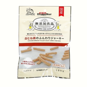 ■　無添加良品　白むね鶏のふんわりジャーキー１００ｇ