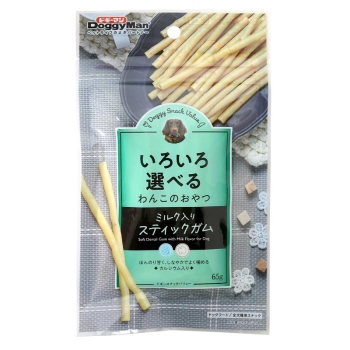 ■　ドギースナックバリュー　ミルク入りスティックガム６５ｇ