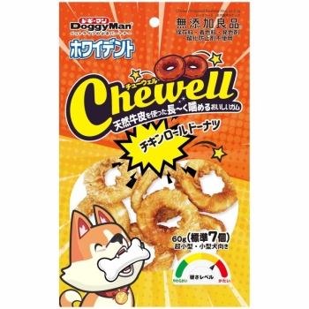 ■　ドギーマンハヤシ　ホワイデント　Ｃｈｅｗｅｌｌ　チキンロールドーナツ　６０ｇ