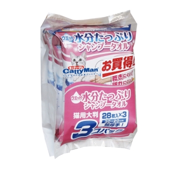 ■　ウエットシャンプータオル猫用大判２８枚３コパック