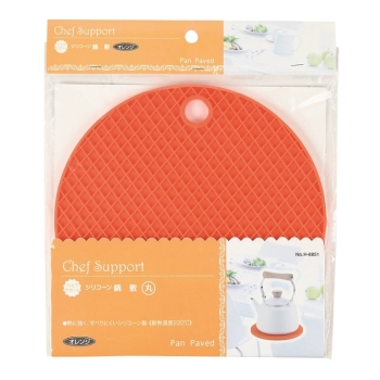 シェフサポート　シリコーン鍋敷　丸　オレンジ