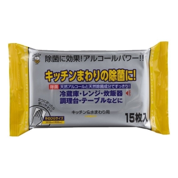 キッチンアルコール除菌クロス　１５枚