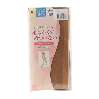 グレイスフルデイズ　柔らかくてしめつけない　ひざ上丈ストッキング　３足組