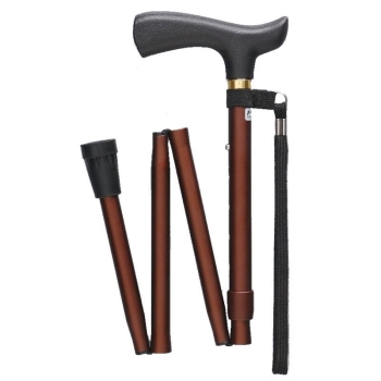フジホーム　ステッキベーシック　折畳　ブラウン