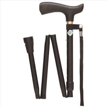 フジホーム　ステッキベーシック　折畳　ブラック