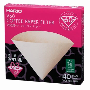 【在庫限り】ＨＡＲＩＯ　Ｖ６０用ペーパーフィルター０３Ｍ　４０枚入り