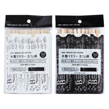 木製マドラー　カフェ柄　５０本