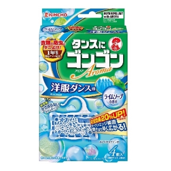 ゴンゴンアロマ洋服ダンス４個入ライムソープの香り