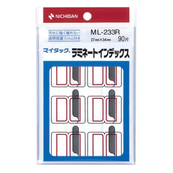 ニチバン　マイタックラベル　ＭＬ－２３３Ｒ　　ラミネートインデックス赤大