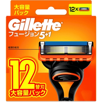 ジレット　フュージョン　マニュアル　前倒式首振５枚刃　替刃　１２個